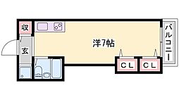 ジュネス野里 ワンルームの間取図画像