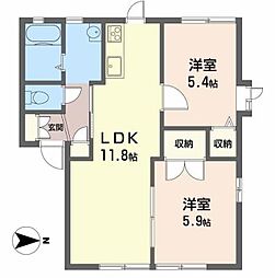 ディアスあこちこ 2LDKの間取図画像