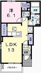 ミルフィーユB 1LDKの間取図画像