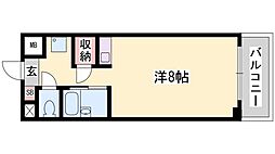 土井ハイツ北条口 ワンルームの間取図画像