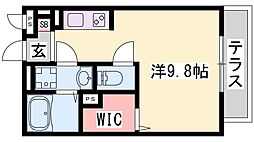 フルール恵比須 ワンルームの間取図画像