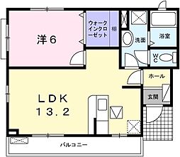 エレガントリヴ 1LDKの間取図画像