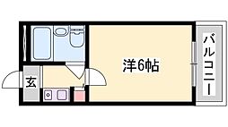 メトレス野里 ワンルームの間取図画像
