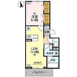 D's阿保 1LDKの間取図画像