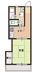 プレジデントふくなが 1DKの間取図画像
