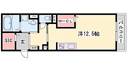 ルミエール野添 ワンルームの間取図画像