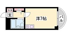 カルム白鷺 ワンルームの間取図画像