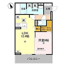 (仮称)D-ROOM北条1丁目PJ 1LDKの間取図画像