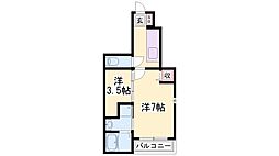 ソリッソ三条 1SKの間取図画像