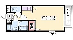 アトランティックコート2番館 1Kの間取図画像