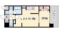 クロスフロント十二所線 1LDKの間取図画像