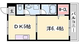 花たちばな館 1DKの間取図画像
