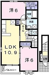 エリーゼ 2LDKの間取図画像