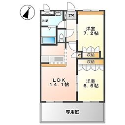 グレイスヴィラ 2LDKの間取図画像