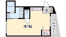 インタービレッジ青山一番館 ワンルームの間取図画像