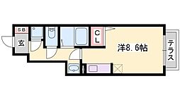 メゾン・みお ワンルームの間取図画像