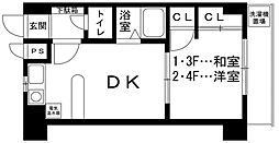 D-スクウェア加古川 1DKの間取図画像