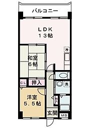 グランメェル435 2LDKの間取図画像