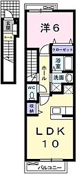 フローリアン・F 1LDKの間取図画像