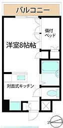 ロッキーコートナカヤ ワンルームの間取図画像