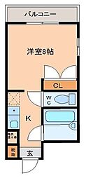ロッキーコート太子 ワンルームの間取図画像