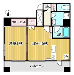 シャローグラス 6階1LDKの間取り