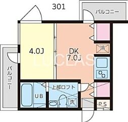 アート・フル中井 2階1DKの間取り
