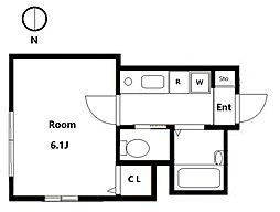 ル・グラン中野沼袋 3階1Kの間取り