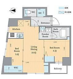 パークルール神田司町ロンド 6階2LDKの間取り