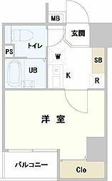 プレール日本橋壱番館 1Kの間取図画像