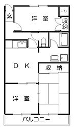 ゼックスベルク 3DKの間取図画像