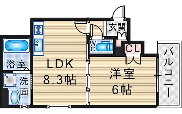 クリエオーレ箕輪 101｜大阪府豊中市箕輪2丁目(賃貸アパート1LDK・1階・33.16㎡)の写真 その2