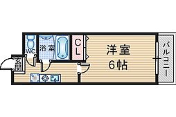 ウエストリヴァ ワンルームの間取図画像