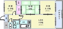 スカイハイツ緑地 3LDKの間取図画像