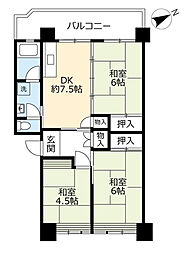 UR周陽二丁目 10階3DKの間取り