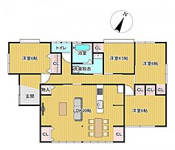 荒尾市川登　戸建て 4LDKの間取り