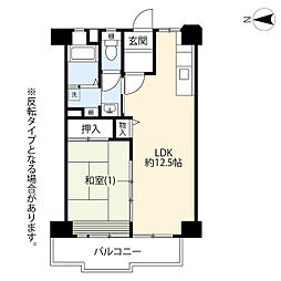UR都市機構豊島五丁目団地8号棟 1LDKの間取図画像