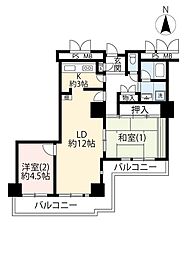 UR都市機構光が丘パークタウン大通り中央3-9-1 2LDKの間取図画像