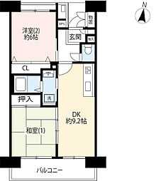 UR都市機構アーバンライフ東新小岩2号棟 2DKの間取図画像