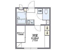 レオパレス城北 1階1Kの間取り