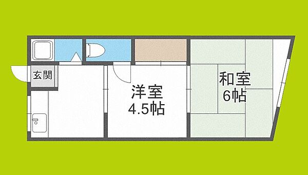 金沢ビル ｜大阪府大阪市東成区東小橋２丁目(賃貸マンション2DK・2階・30.00㎡)の写真 その2