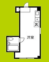 サクセスコート都島 4階ワンルームの間取り