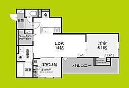 アベニール末広 2階2LDKの間取り