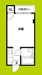 ランドレディー深江橋 4階ワンルームの間取り