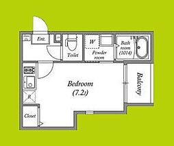 グレイス千里丘 1階ワンルームの間取り