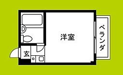 新森サンマンション 3階ワンルームの間取り