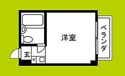 新森サンマンション 5階ワンルームの間取り