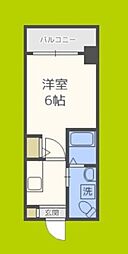 Grand Pacific 北畠 7階1Kの間取り