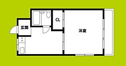 ハイツメルローズ 7階1DKの間取り