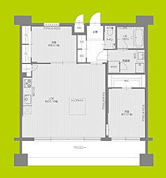 プレジオ東三国 10階2LDKの間取り